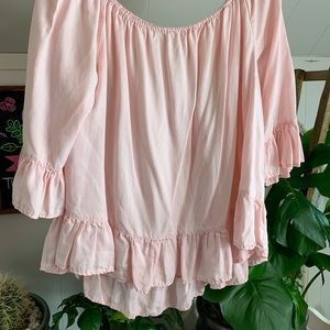 Light Pink Off Shoulder Blouse